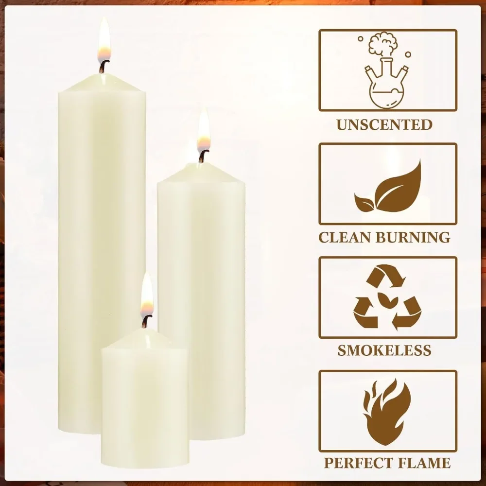 Candles Inch Dripless Unscented Smokeless Candles for Wedding Party Spa Lantern Fireplace Home Home Decor Home & Garden)