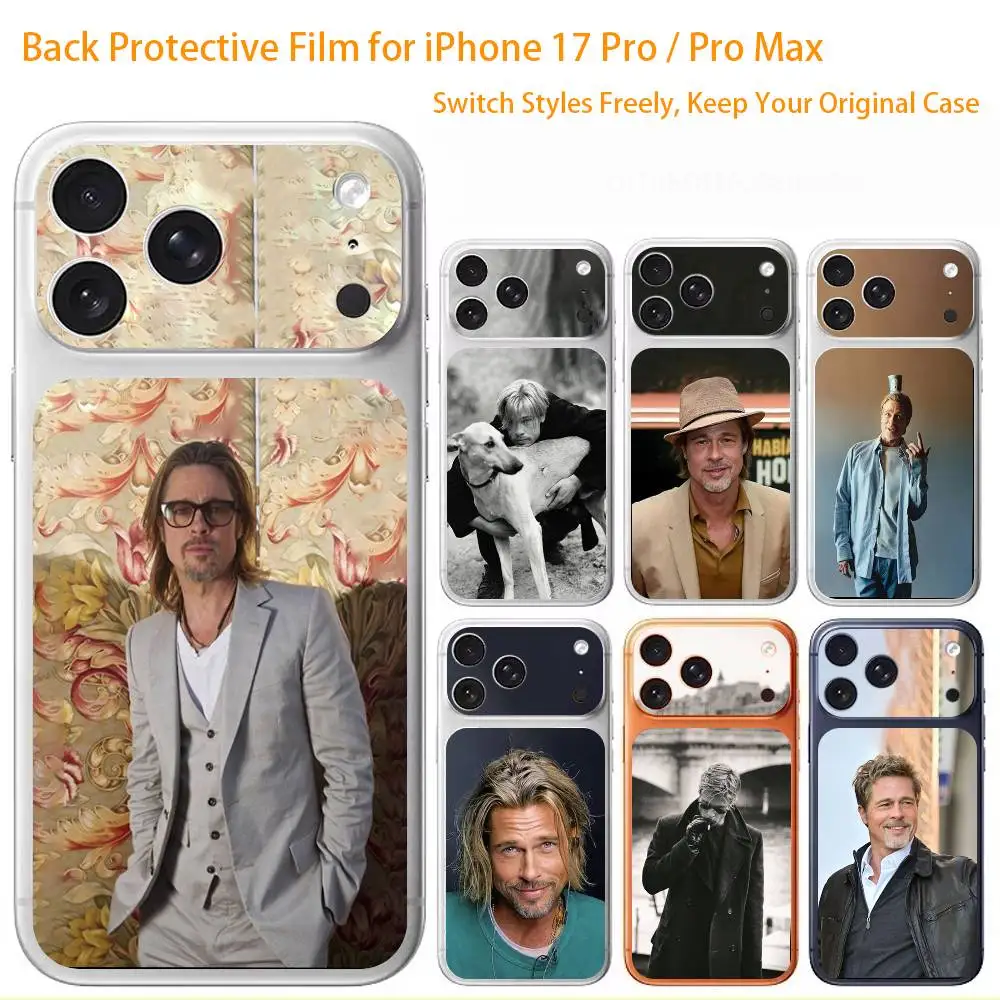 

Actor B-Brad P-Pitt 3D Full Body Skin Decal for iPhone 17/Pro/Pro Max Color Rear Protective Sticker
