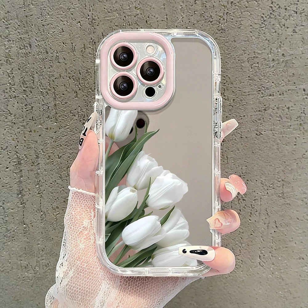 Tulpenblumen Air Cushion Spiegel Handyhülle für iPhone 17 15 14 16 Pro Max 13 12 11 Pro X XR XS MAX 7 8 Plus 17Air Modische Hülle – Detail 12