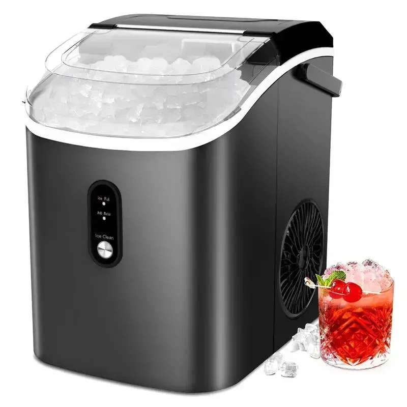 COWSAR Nugget Ice Maker Countertop, Chewable Pebble Ice 34Lbs Per Day, Crunchy Pellet Ice Cubes Maker Machine with Self Cleaning