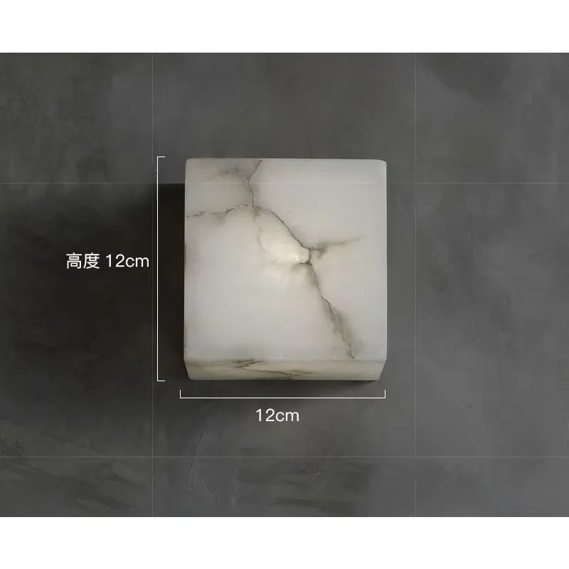 Modern Natural Marble Stone Wall Lamp for Living Room, Nordic Light Luxury, Bedroom Bedside