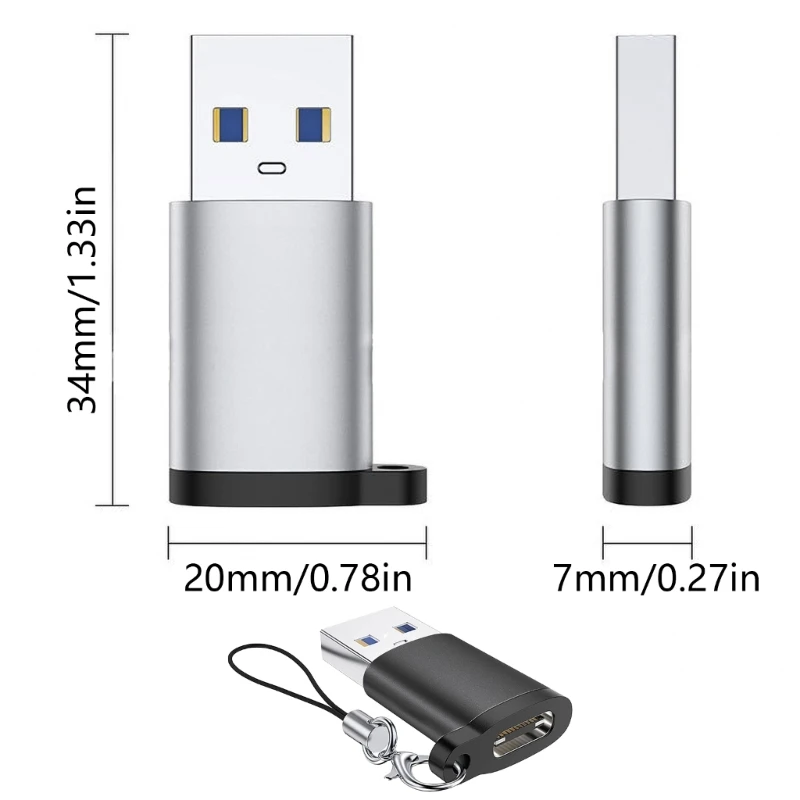 1 Bộ Chuyển Đổi USB C Nữ Sang USB Nam Loại C Sang USB3.0 5Gbps Bộ Chuyển Đổi Dữ Liệu Cho Sạc Laptop