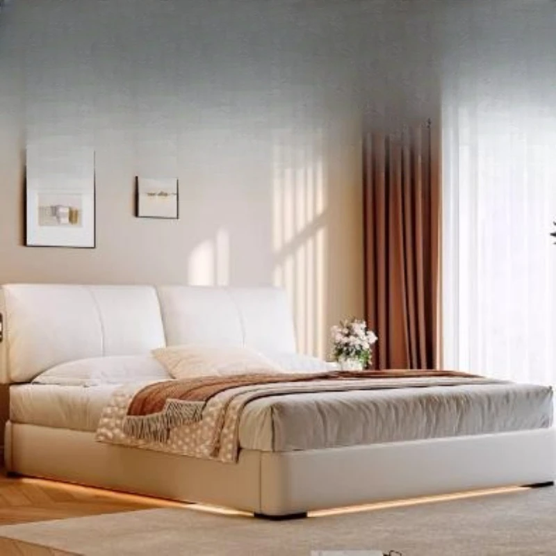 Design Storage Bed Clear Creative Designer Aesthetic Modern Comfortable Safe Bed Ergonomic Camas De Casal Postmodern Furniture