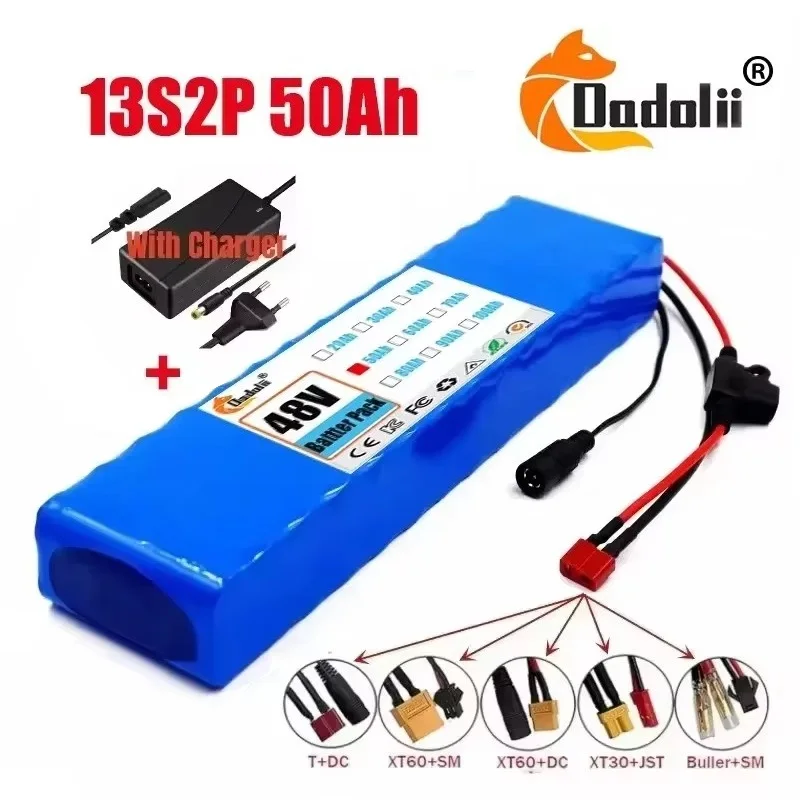

48V High-performance 13S2P 18650 Lithium ion Battery Pack 50Ah power endurance For 54.6v power vehicle battery replacement