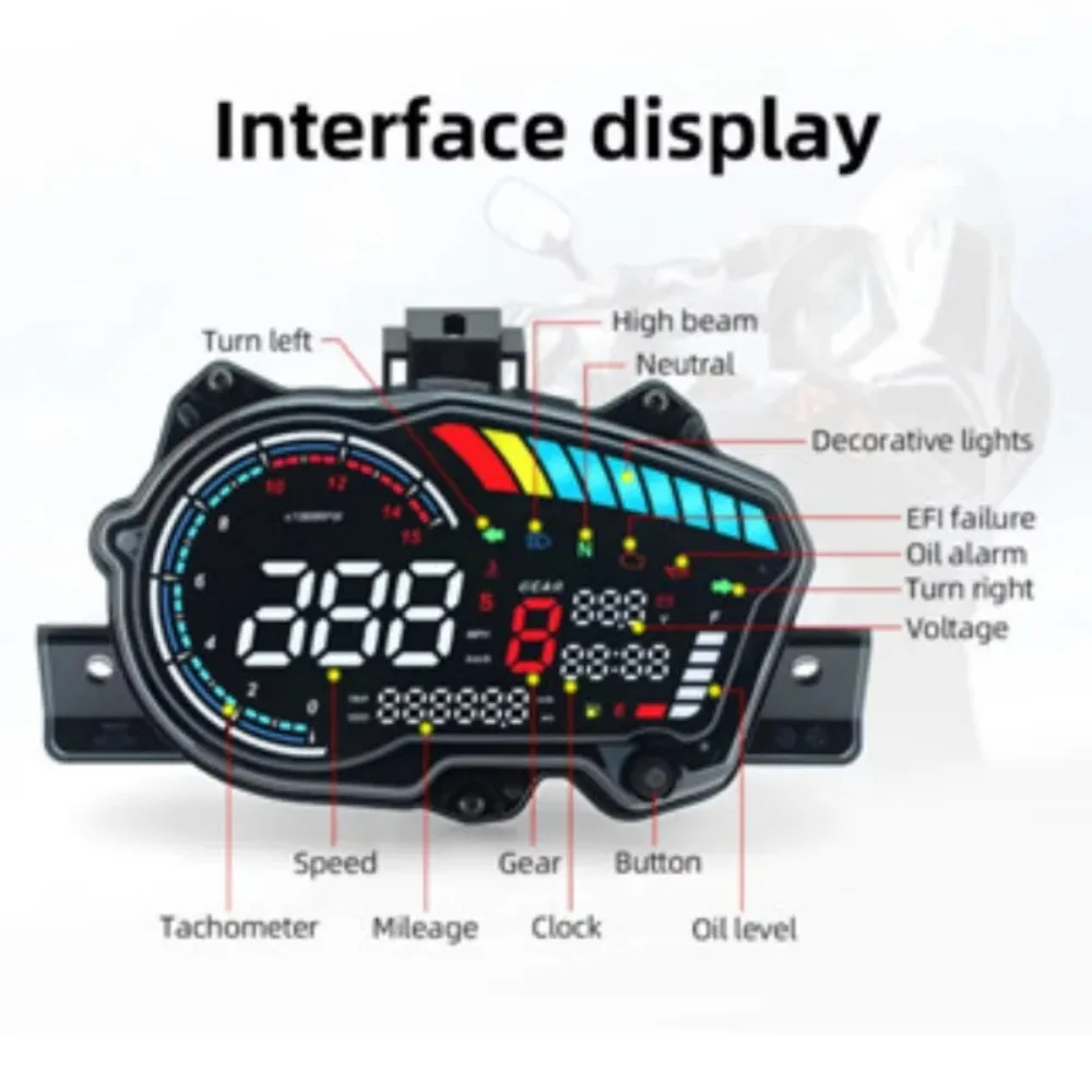 For Sniper 150 v1 DIGITAL METER For Yamaha Y15 Y15ZR V1 Digital Dash Panel Universal Motorcycle LCD Speedometer Odometer