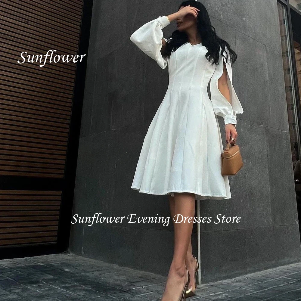 Sunflower V-Neck Satin A-LINE 2024 High Quality Slim  Gown Knee-Length Formal Evening Dress