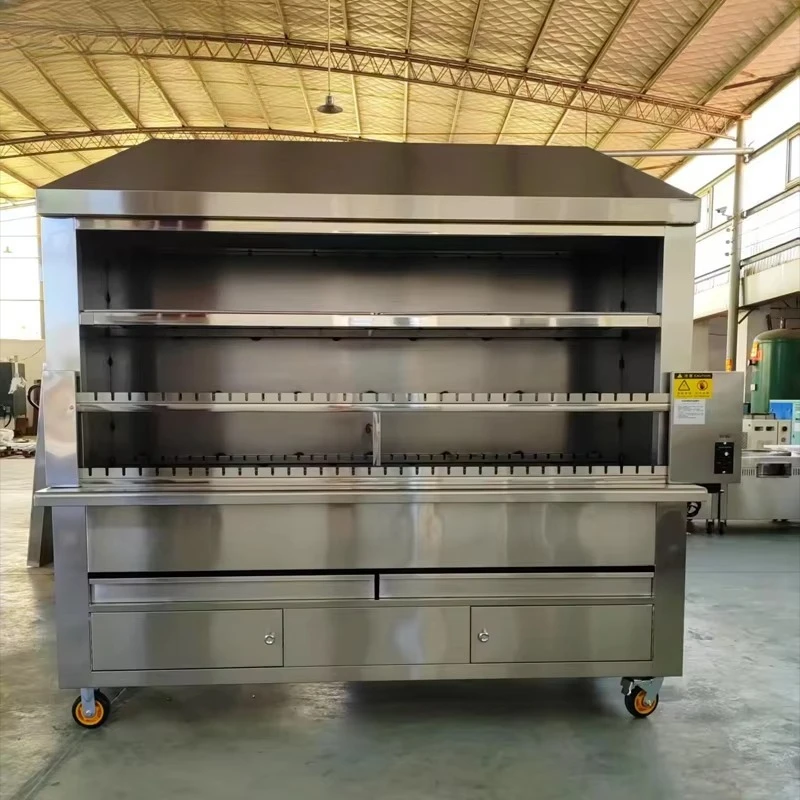 High Efficiency Commercial Charcoal BBQ Grill and Dinner Kebab Machine Wood for Catering XH