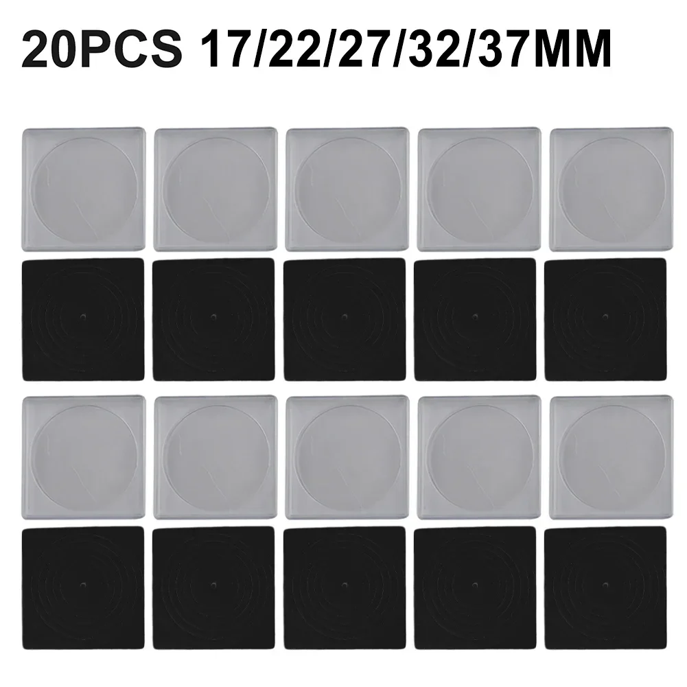 20PCS Square Coin Capsules With Black Shims For Different Coin Sizes Transparent Adjustable Foam Liner Convenient For Storage