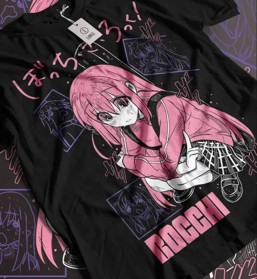 

Hitori Gotou Bocchi The Rock T-Shirt Yamada,Nijika Ijichi Anime Girl All Sizes