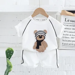 Summer Toddler Clothes for Baby Boy 18 to 24 Months Cartoon Pullover Short Sleeve T-shirts Tops and Shorts Kids Boys Outfit Set