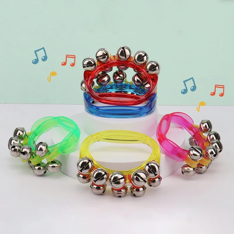 Elliptical Hand Foot Jingle Tambourine Cajon Box Hand Bell Jingle Percussion Musical Instrument Baby Rattles Toy Atmosphere Tool