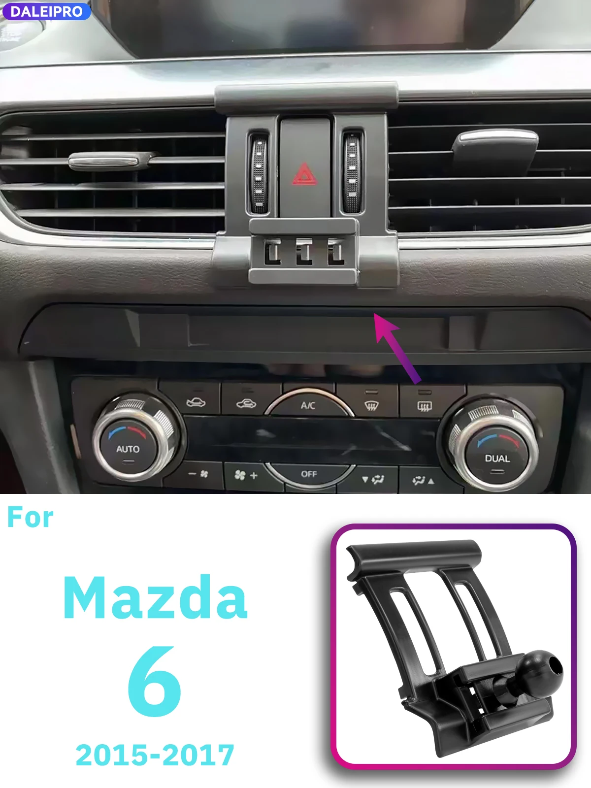 Für Mazda 6 GL 2015 2016 2017 Fahrzeugspezifische Handyhalterung Smart Car Phone Mount 66W Ladehalterung Zubehör – Detail 1