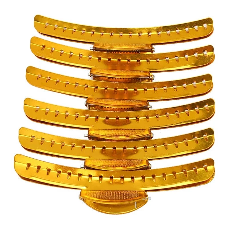 6Pcs/Set Aluminum Metal Hairdressing Hair Clip Salon Thick Haircut Partition Hairpin Barber Fixing Styling Hair Clip Accessories