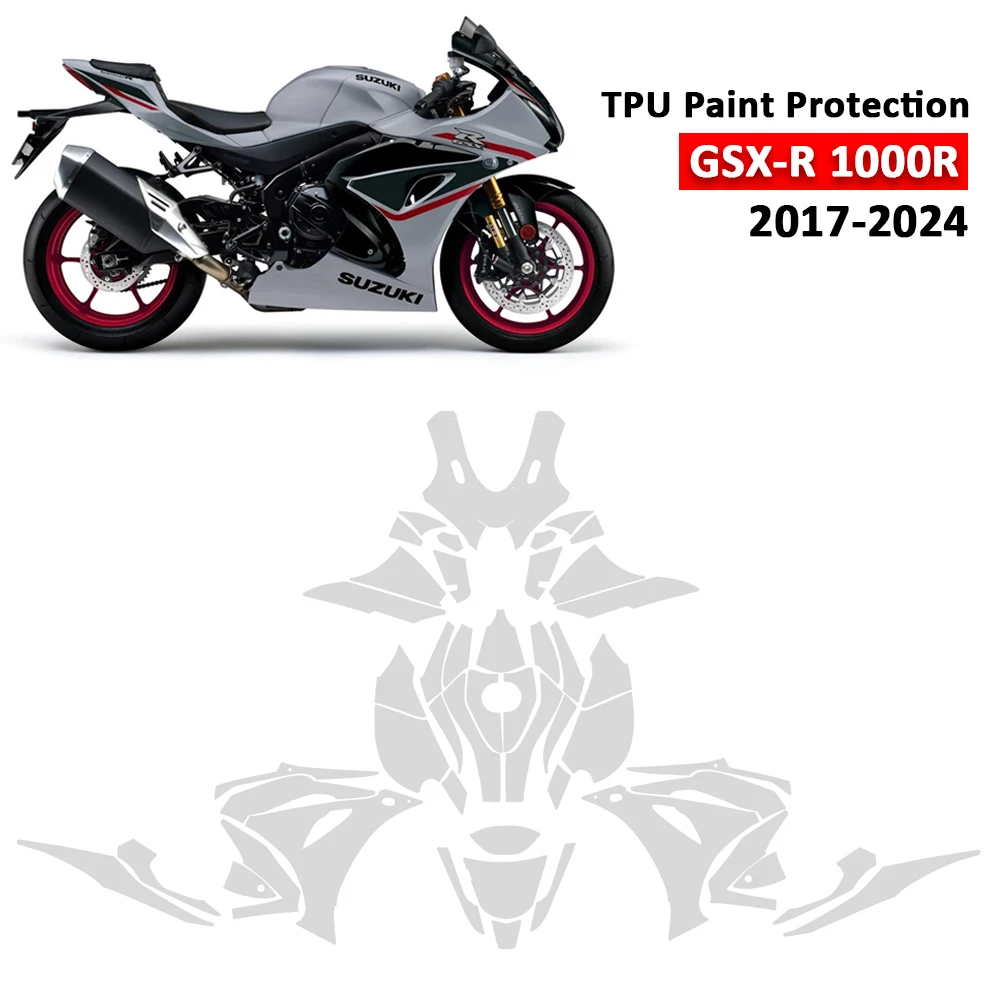 PPF Motorcycle Paint Protection Clear Anti-scratch Film TPU Fairing Protection For SUZUKI GSXR1000R GSX-R 1000R 2017-2024