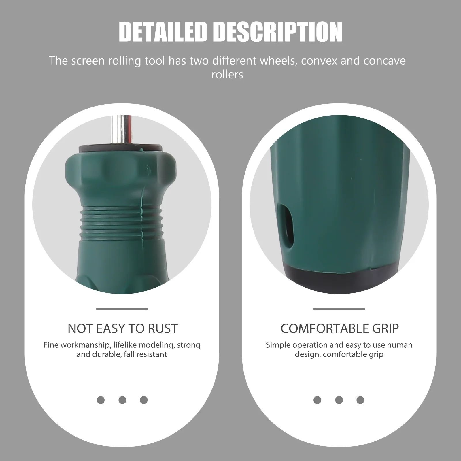 مجموعة واحدة من أدوات لف الشاشة ذات نهاية مزدوجة لتركيب استبدال شاشة باب النافذة ومقبض متين ناعم