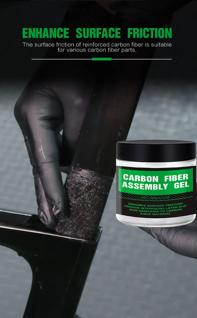 Carbonfaser-Montagegel, rutschfeste Schmierpaste, verbessert die Reibung, geeignet für Lenker und Sattelstützen, passend für alle Fahrradtypen – Detail 3