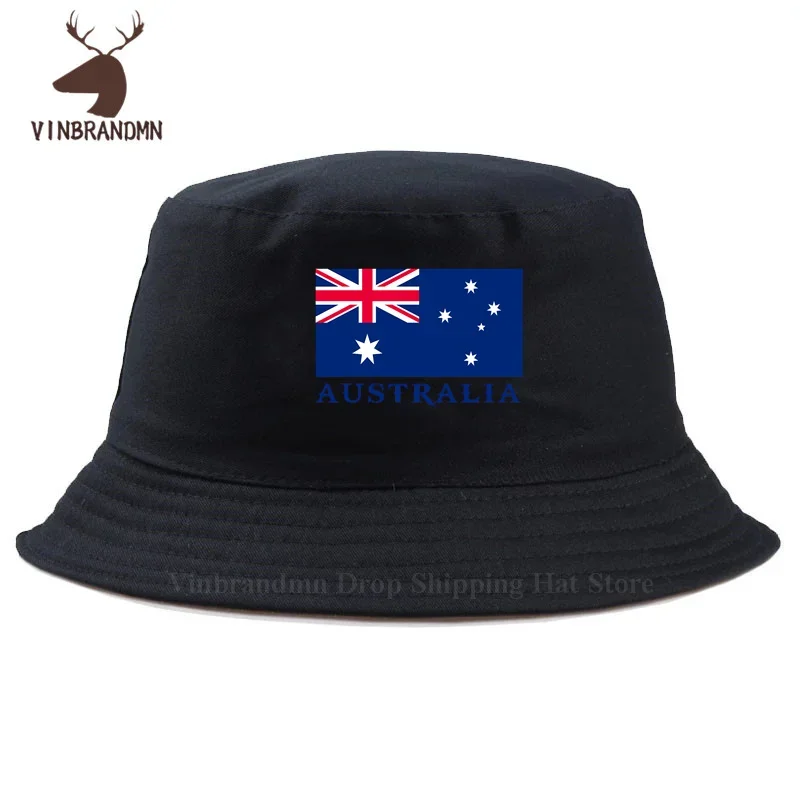 2024 hot sale fashion Flag of australia men women bucket hat summer outdoor visor baseball caps 100% cotton hip hop fishing hats