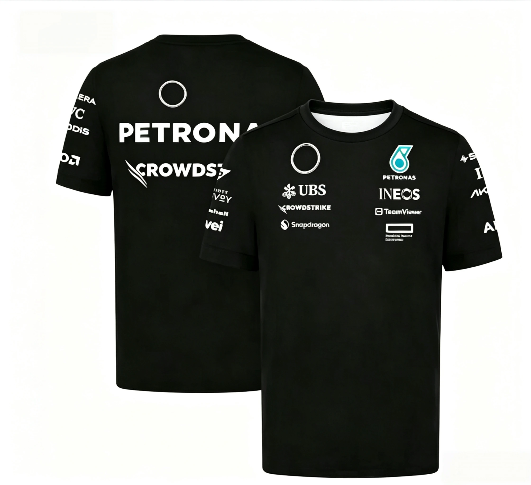 2026 New Racing Style T-shirt, Round Neck Short Sleeve, Casual Breathable Polyester Daily Wear Top for Motor Sports Fans Men
