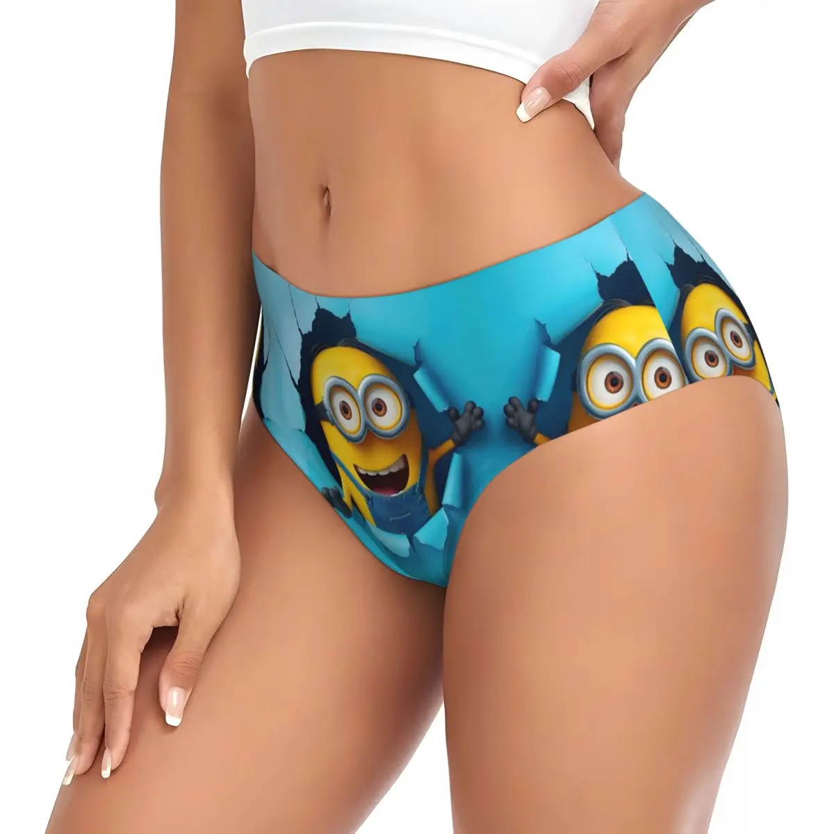 Пользовательские классические трусики с героями мультфильмов M-Miniones, женское дышащее забавное нижнее белье