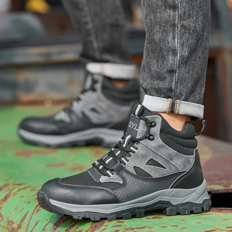

winter safety shoes for man size 47 48 industrial indestructible shoes steel toe sneakers lightweight anti-slip work shoes