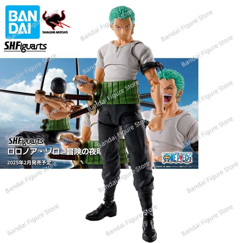 100% Original Bandai S.H.Figuarts SHF ONE PIECE Roronoa Zoro -Romance Dawn Anime Action Figure Toy Gift Model Collection Hobby