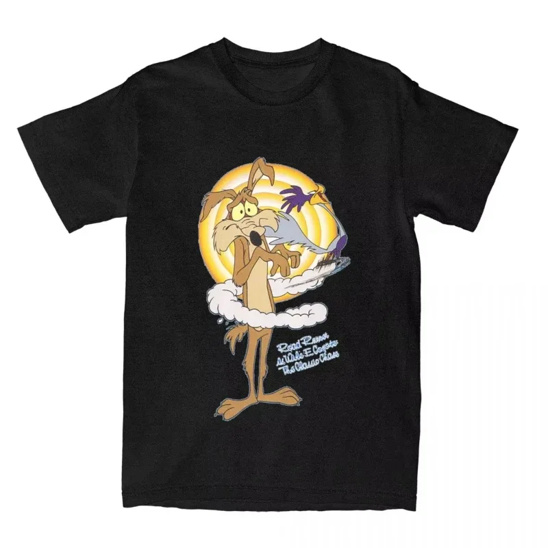 

Road Runner Coyote Cartoon Graphic Tee Men Breathable Short Sleeve Cotton T-Shirt Trip