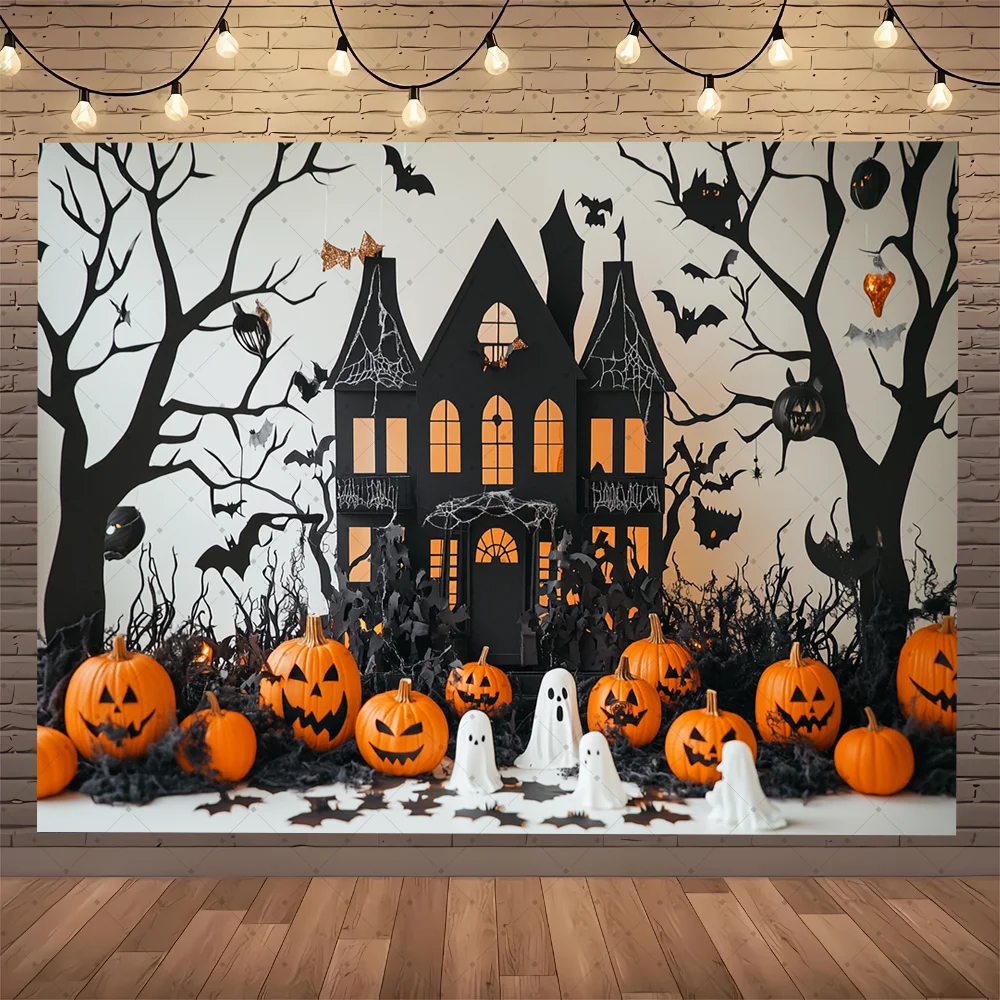خلفية الهالوين، فوانيس اليقطين المضحكة، خلفية التصوير الفوتوغرافي لمهرجان الأطفال، ديكور حفلات أعياد الميلاد، دعائم كشك الصور
