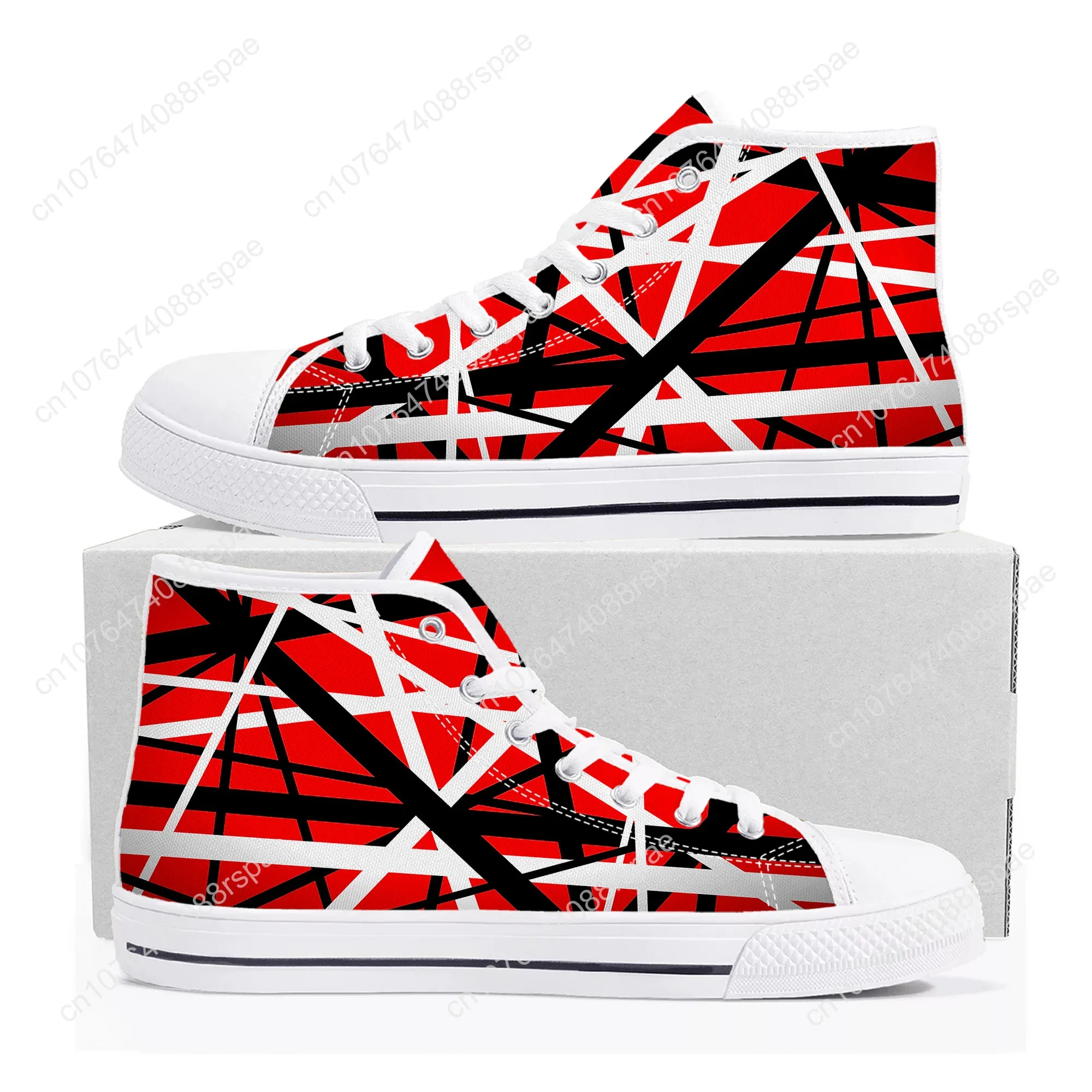 Van Evh Stripes Halen High Top Sneakers para homens e mulheres, tênis de lona para adolescentes, sapatos personalizados, sapatos casuais, 1984, 5150