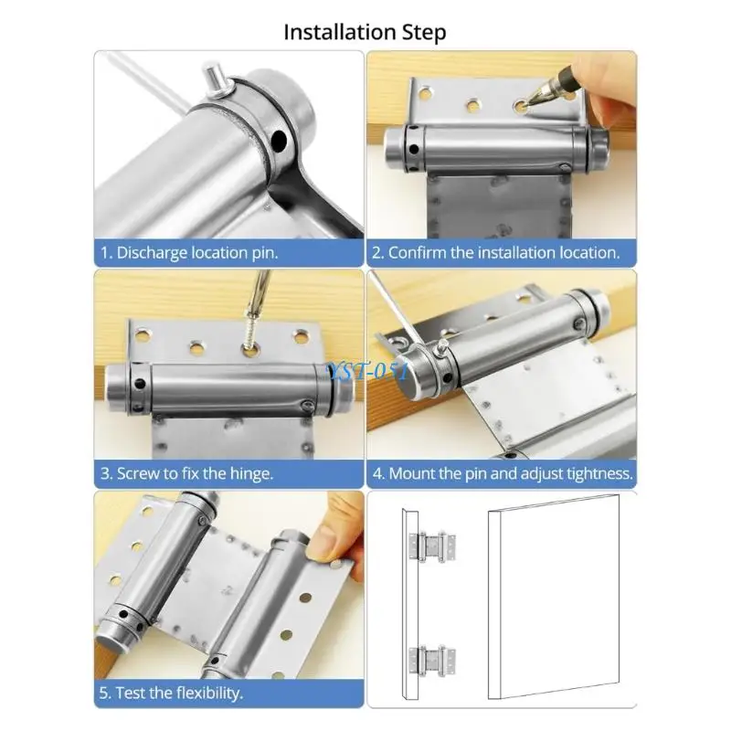 

E15A High Stability Double Swing Door Hinges Stainless Steel Auto Closing Mechanism