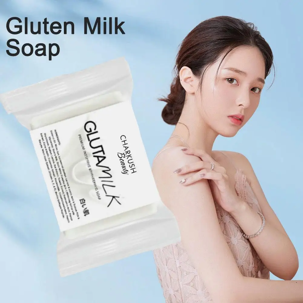 Gสบู่นมสบู่ Glutamilk Charkush Beauty Glutamilk Brightening Soap สําหรับสบู่ทําความสะอาดผิวเรียบเนียนนุ่ม B6d1