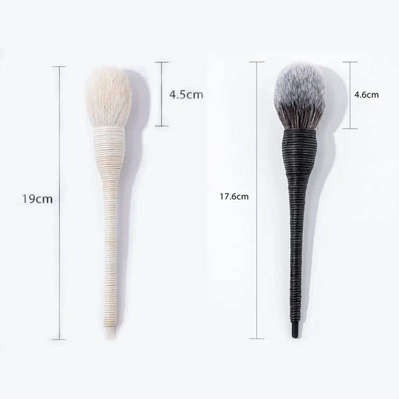 Flat Goat Wool Rattan Makeup Brushes Profesional Foundation Blush Loose Powder Contour Brush for Beauty Make Up Brushes