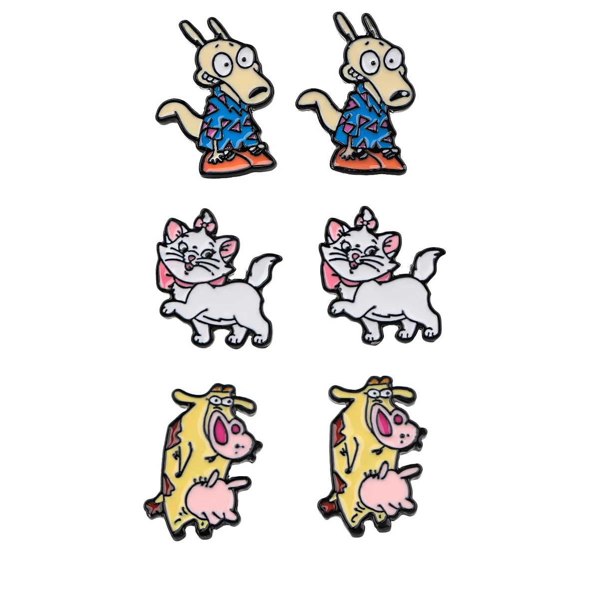 Pendientes Piercing de dibujos animados de los años 90, pendientes de gato de dibujos animados de Anime para mujer y niña, joyería de moda, regalo de recuerdo, venta al por mayor