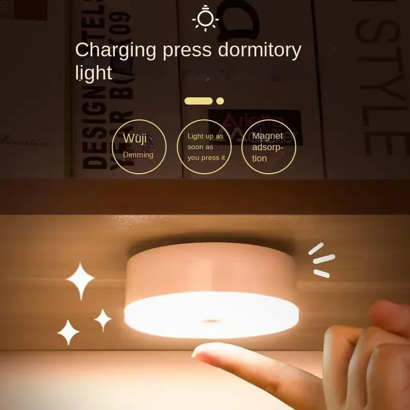 

USB Rechargeable Neon Magnetic Base Light Led Sensitive Night Light Lamp Bedroom Demon Slayer Round Portable Stitch Kitchen Mood