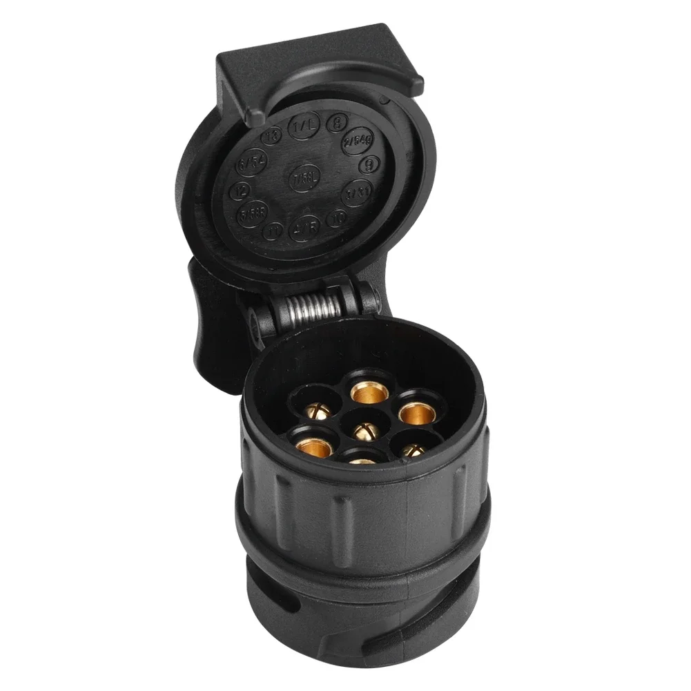 

12 В 13-контактный 7-контактный европейский адаптер для прицепа, водонепроницаемый АБС-медь, адаптер для прицепа для европейского автомобиля, каравана, прицепа