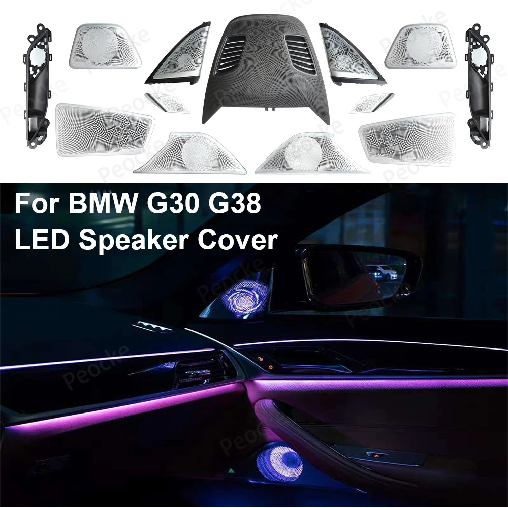 Audio Ambient Light Cover For BMW G30 G38 5 Series Front Rear Door Glow Tweeter LED Speaker Cover Car Horn Atmosphere Light Cap