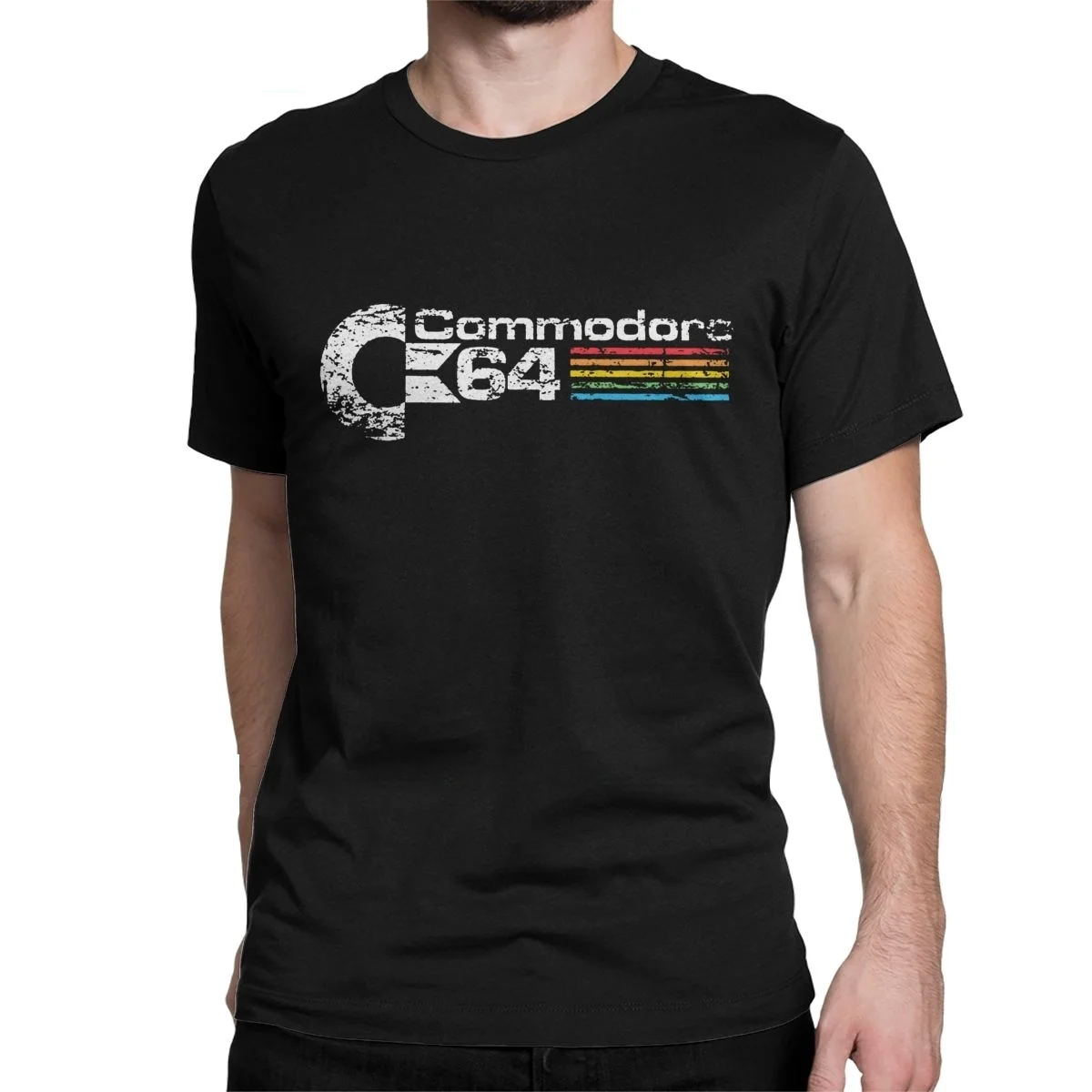 Retro Commodore 64 Tops T Shirt New Pure Cotton Tees Camisas C64 Amiga Computer Geek Nerd 3D Tshirts O Neck Tops & Tees