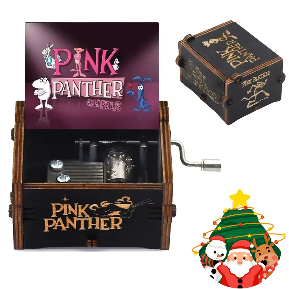 Adornos de caja de música de madera, tallas clásicas, cajas de música con manivela, manualidades navideñas, regalos, regalos