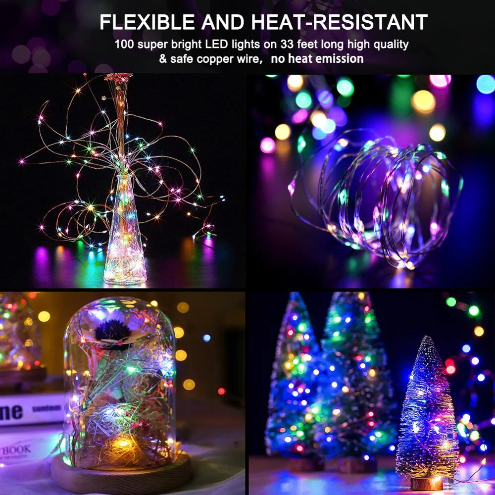 1M-10M Multicolor Festoon LED Fairy Light USB Powered Garland Christmas Lights Ornaments for Wedding Party Decorative Luminaires