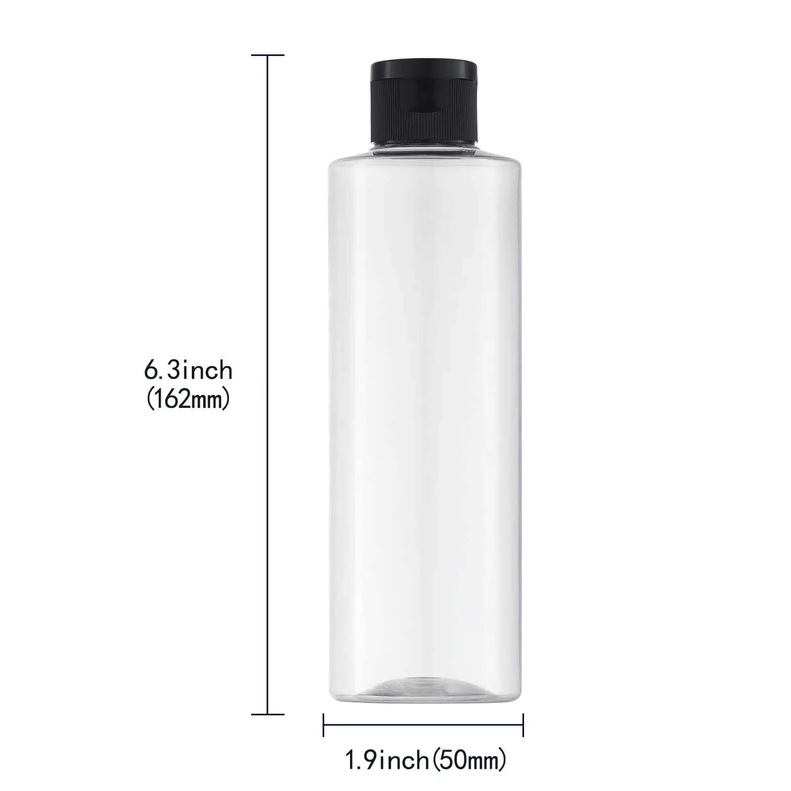 4 Pcs Liquid Toiletry Container 250ML Squeeze Bottles with Flip Cap Empty Plastic Transparent Bottle for Shampoo Conditioner