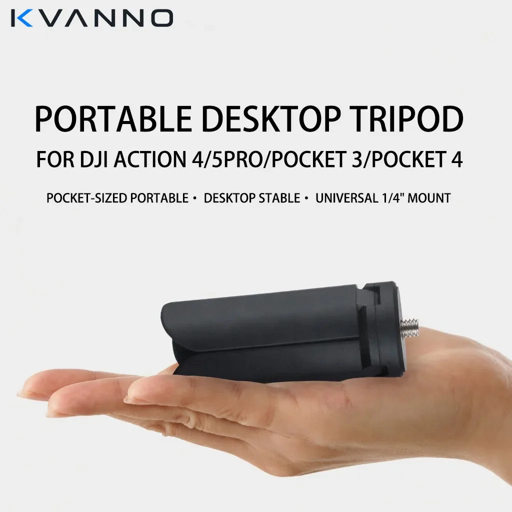 KVANNO tripod Handheld Desktop Stand Panoramic Camera Vlog Grip Accessories Mini Tripod for DJI Action 4/5Pro/Pocket 3/Pocket 4