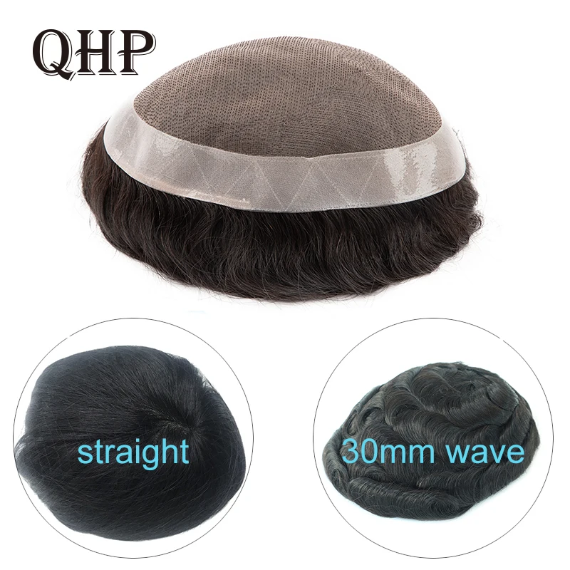 Men Hair Toupee Fine Mono Men\'s Wig Durable Capillary Prosthesis 6inch Handmade Mens Wigs Human Hair Replacement System Unit