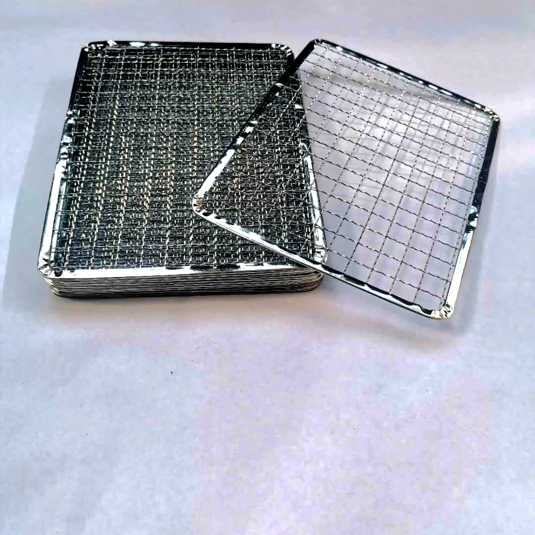 Disposable Barbecue ill id Iron Rectangular Circular  BBQ Meat Cooking Net One Time Use Outdoor Cam Picnic Tool