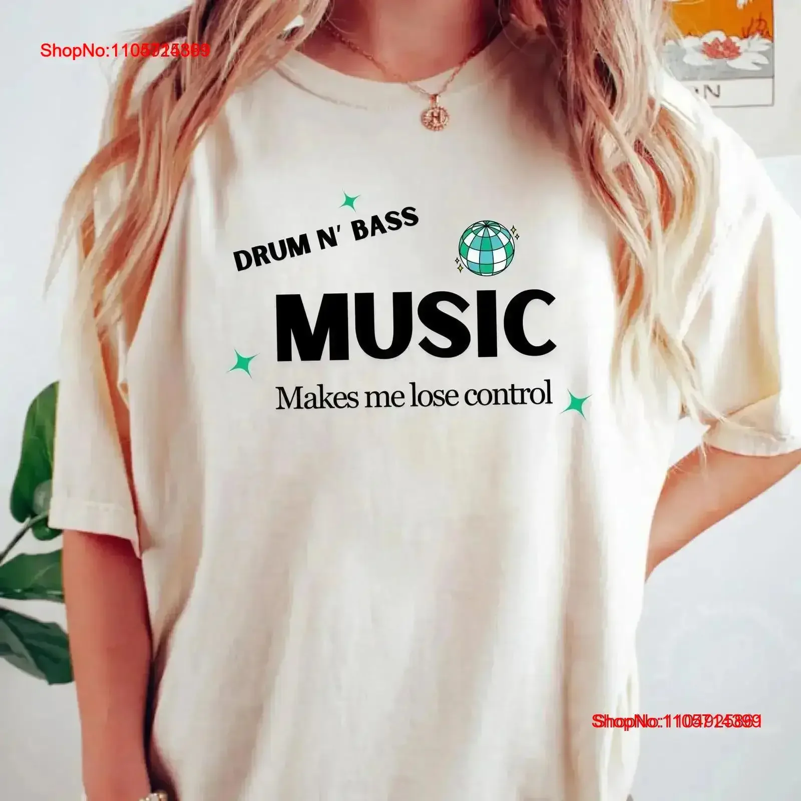 Drum n' Bass Music Makes Me Lose Control T shirt EDM Rave Festival Outfit Electronic Dance Top DJ Club Wear vintage Washed