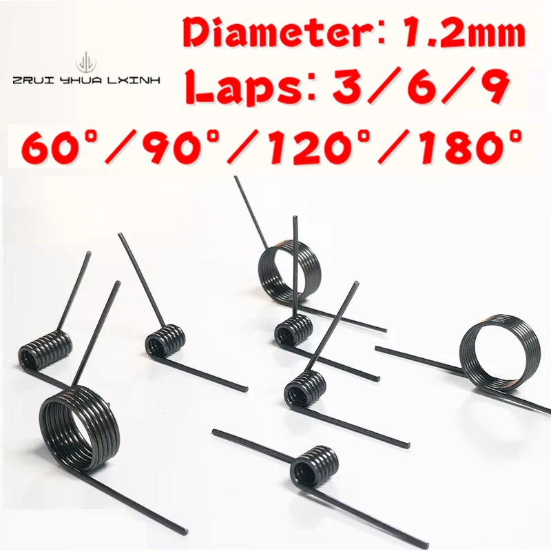 10PCS 1.2mm Spring Steel Torsion Springs-Multi-Type V/Rotary Coils for Industrial Equipment, Auto Parts&Mechanical Repair Tools