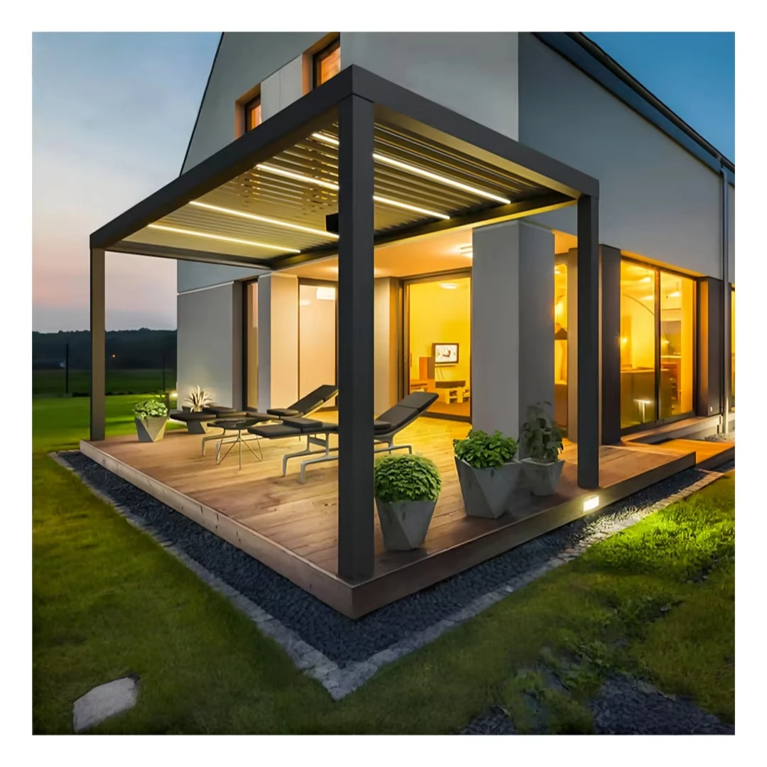

Garden gazebo Motorized bioclimate Aluminum patio roof Outdoor shutters Aluminum gazebo awning
