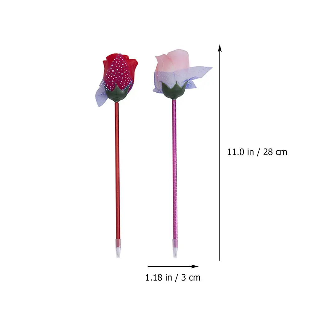 20Pcs Portable Office Stationery Pen For School Writing Pen Christmas Stocking Fillers Rose Shape Ballpoint