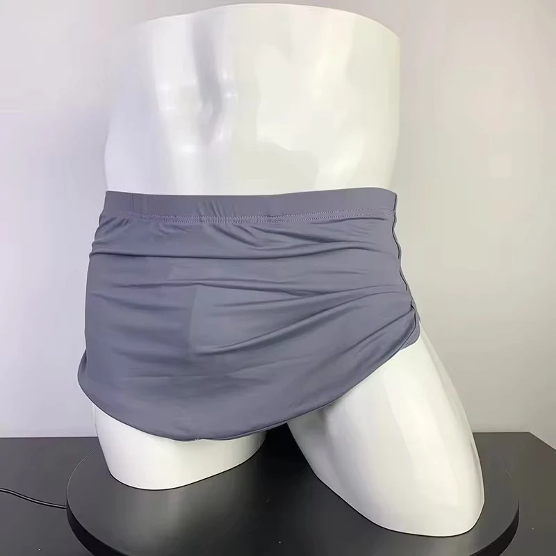 

GTOPX Mens Loose Sleep Underwear Ice Silk Boxer Shorts Button Open Sexy Panties Homewear Arrow Pants Underpants
