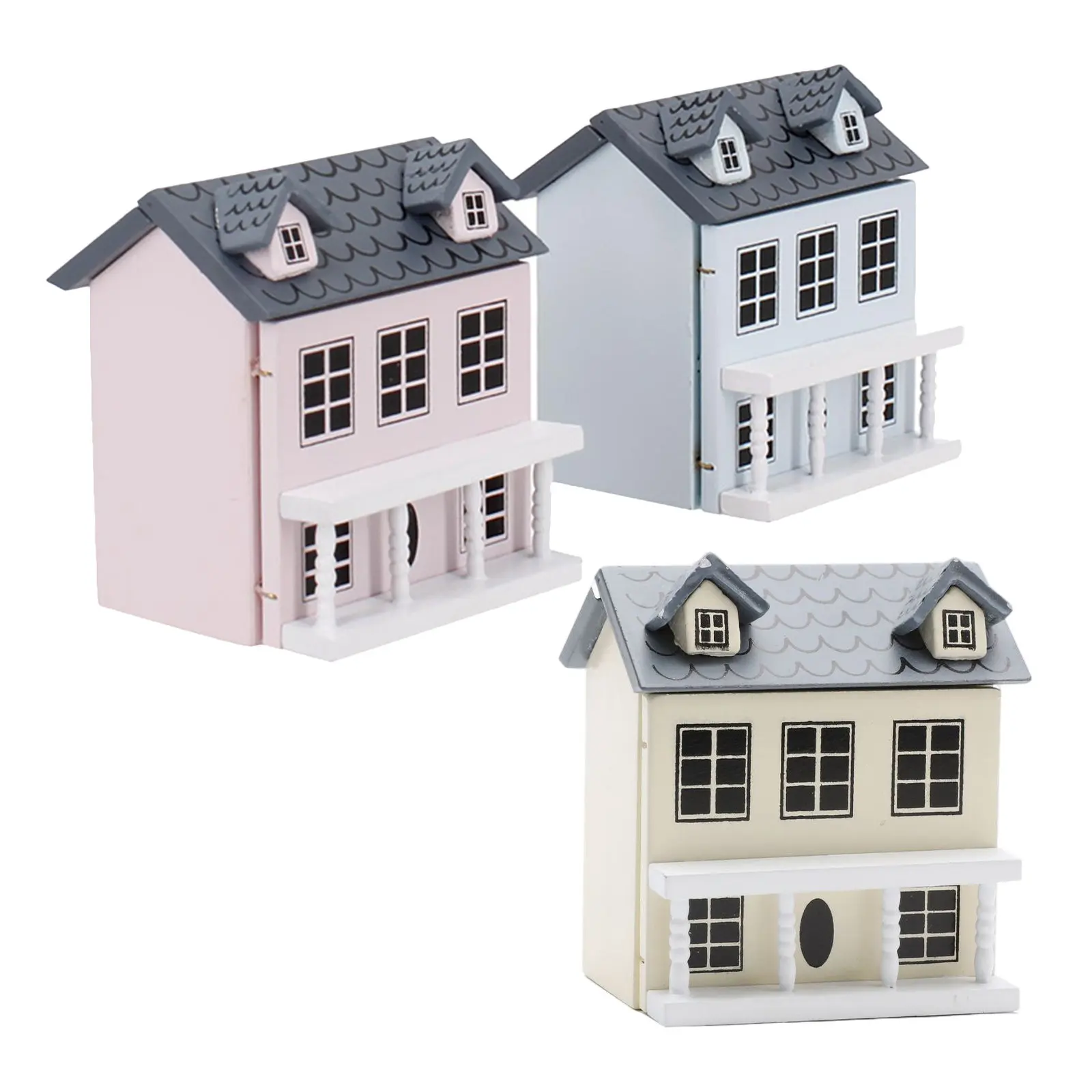 

Набор из 3 миниатюрных деревянных домиков-вилл: креативные украшения для интерьера, DIY декор для миниатюрного дома, ландшафтный дизайн