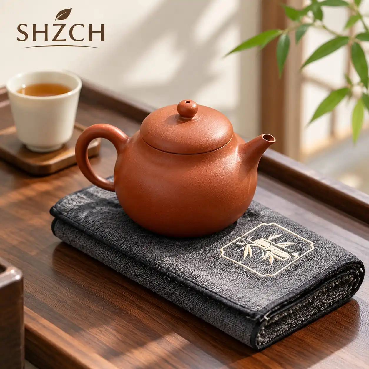 Japanese Style Absorbent Tea Napkins Zen Tea Tablecloth Printed Zen Kung Fu Tea Set Pot Towel Tea Ceremony Accessories ZB89
