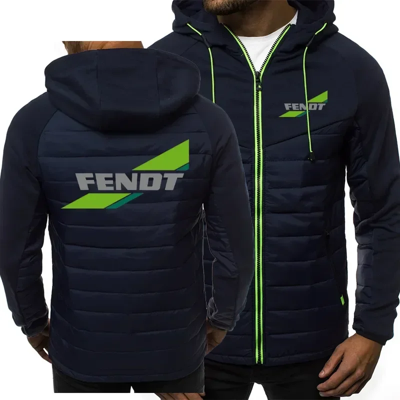 Fendt Tractor Logo Printed Team Uniform Workwear Long Sleeved Jacket Men's Casual Zipper Hooded Jacket European Sizes